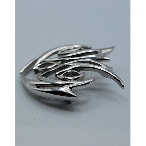 Norman Bel Geddes Brooch Pin Silver Tone Flow Of Motion Signed Estate Rare 1950s - Picture 5 of 16